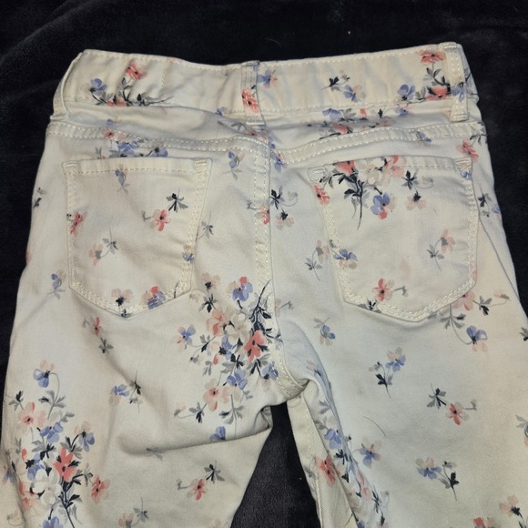 GapKids‎ White Floral Girls Super Skinny Jeans Size 7 Regular - Picture 8 of 11